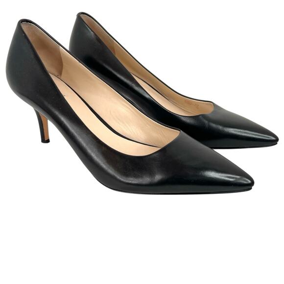 COLE HAAN Grand OS Pointed Toe Leather Pump in Black Women's Size 8.5 B = Narrow - Picture 1 of 11